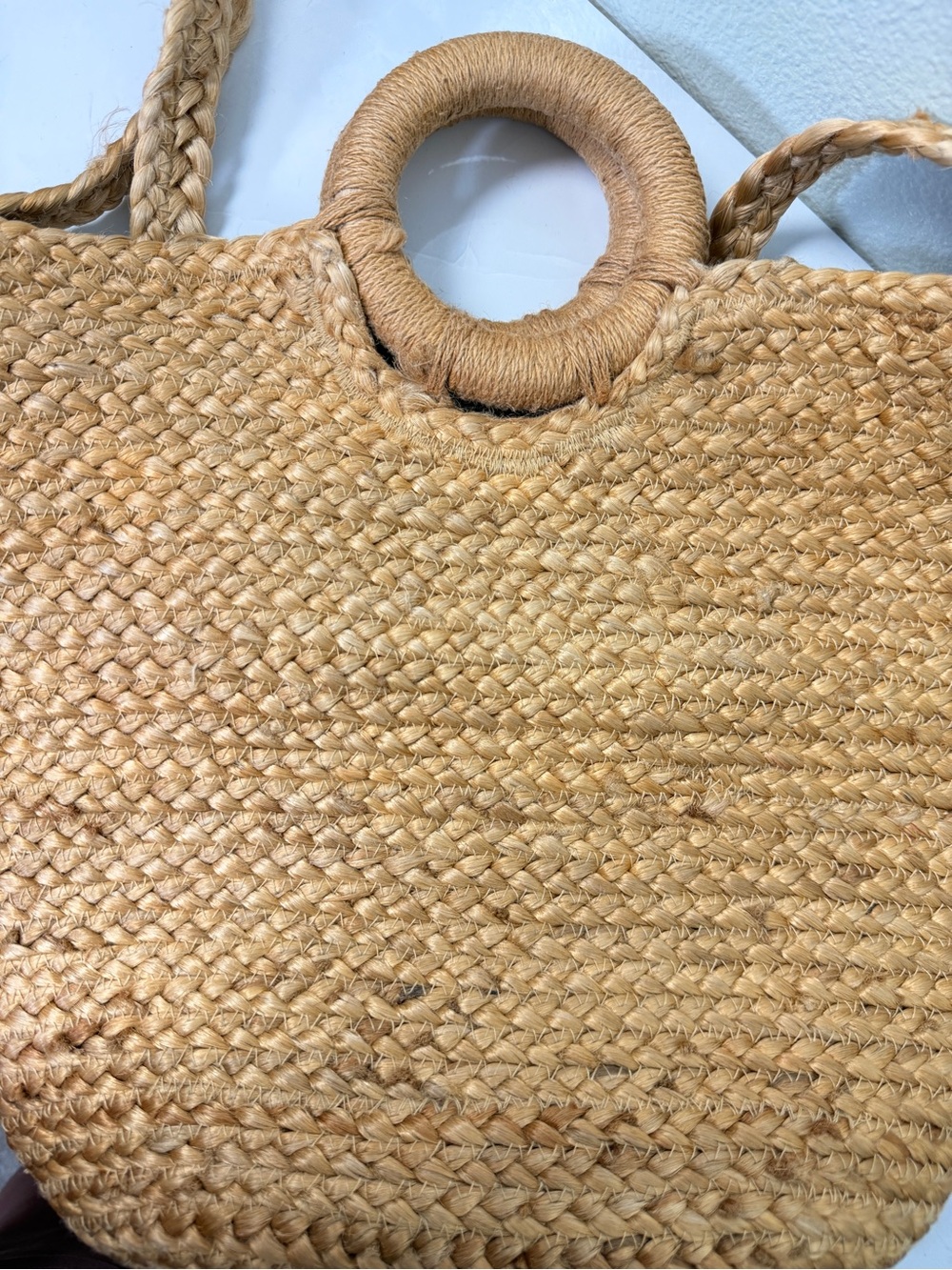 Zara Collection Natural Woven Jute Crossbody Tote Bag Boho Resort Beach - Picture 8 of 9
